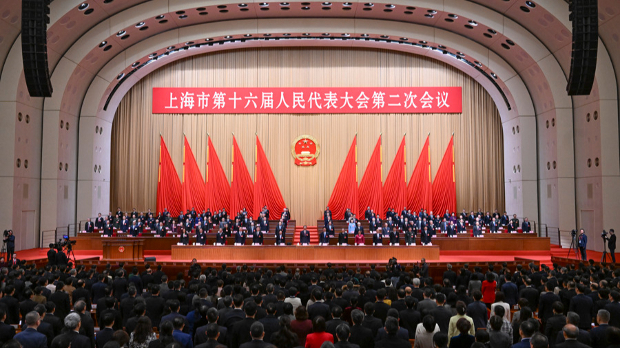 昨天，上海市十六屆人大二次會議在世博中心開幕。.jpeg
