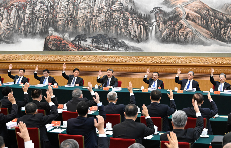 10月18日，中國共產黨第二十次全國代表大會主席團在北京人民大會堂舉行第二次會議。習近平、李克強、栗戰書、汪洋、王滬寧、趙樂際、韓正等出席會議.jpg